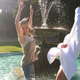 Illustration for article titled This Evening: Hope Solo, In A Bathrobe, In A Water Fountain